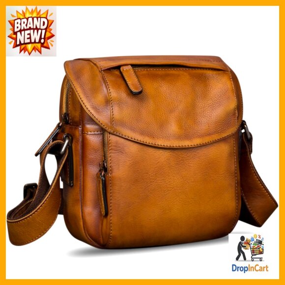 Other - Genuine Leather Messenger Bag Vintage Retro Crossbody Shoulder Satchel Work